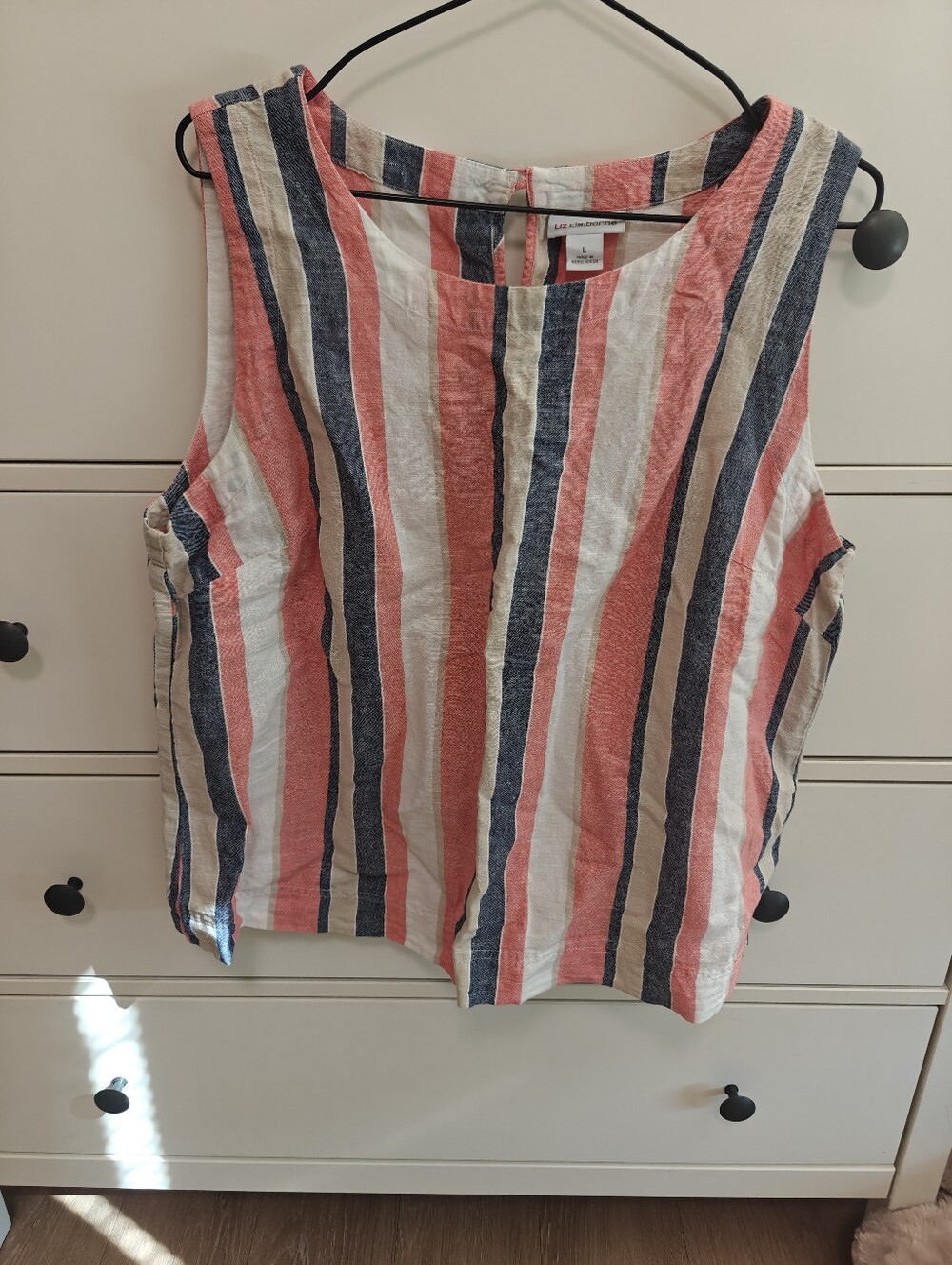Women's Linen-Cotton Striped Sleeveless Tank Top